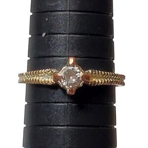 Silver Tone Clear Rhinestone Size 10